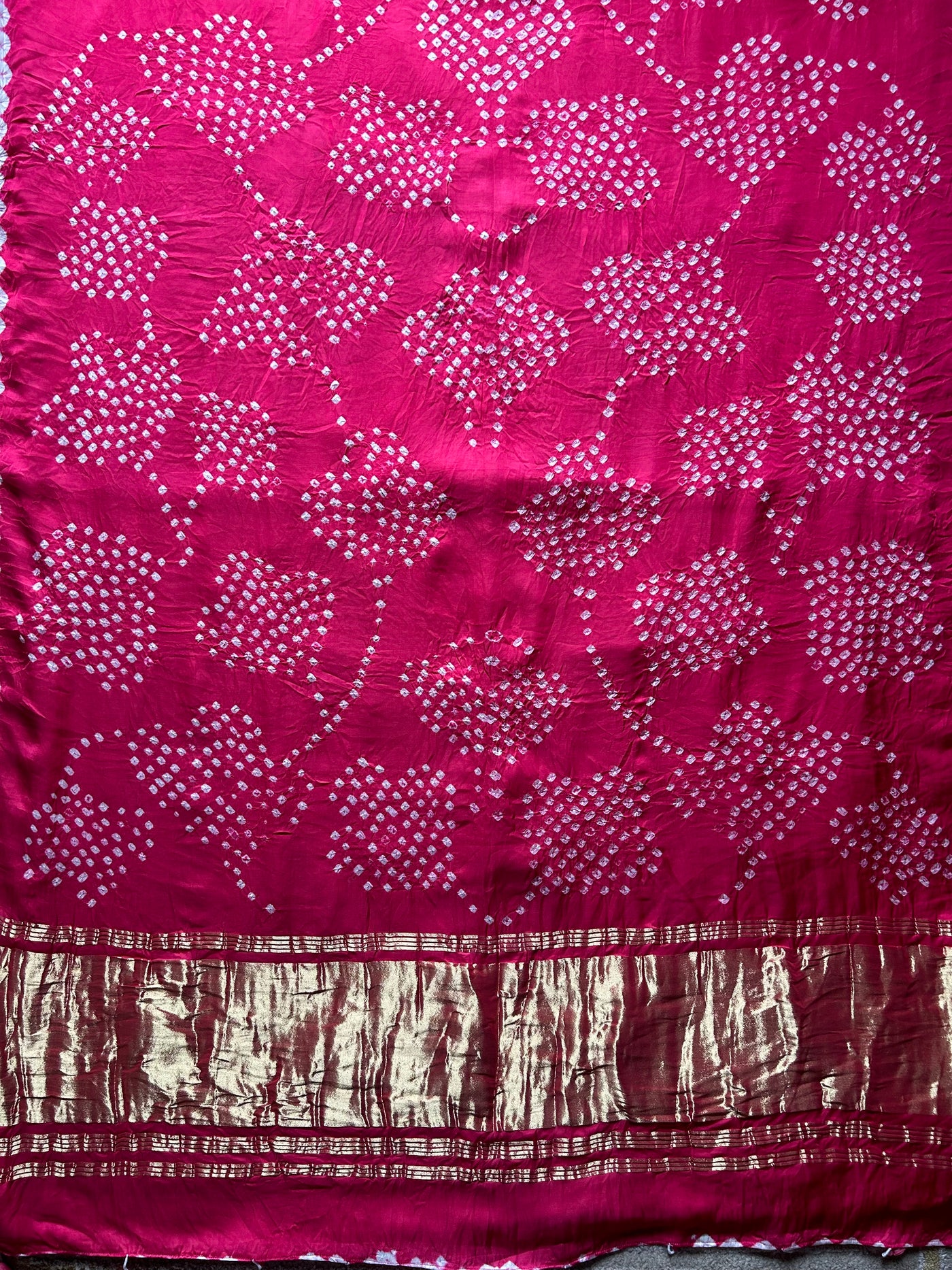 Tejaswani: Handmade Designer Bandhani Modal Silk Tissue Pallu Saree