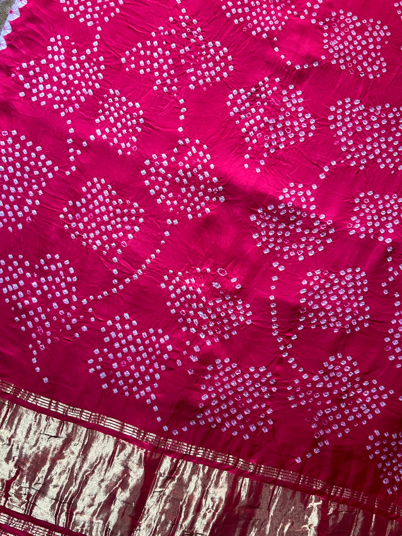 Tejaswani: Handmade Designer Bandhani Modal Silk Tissue Pallu Saree