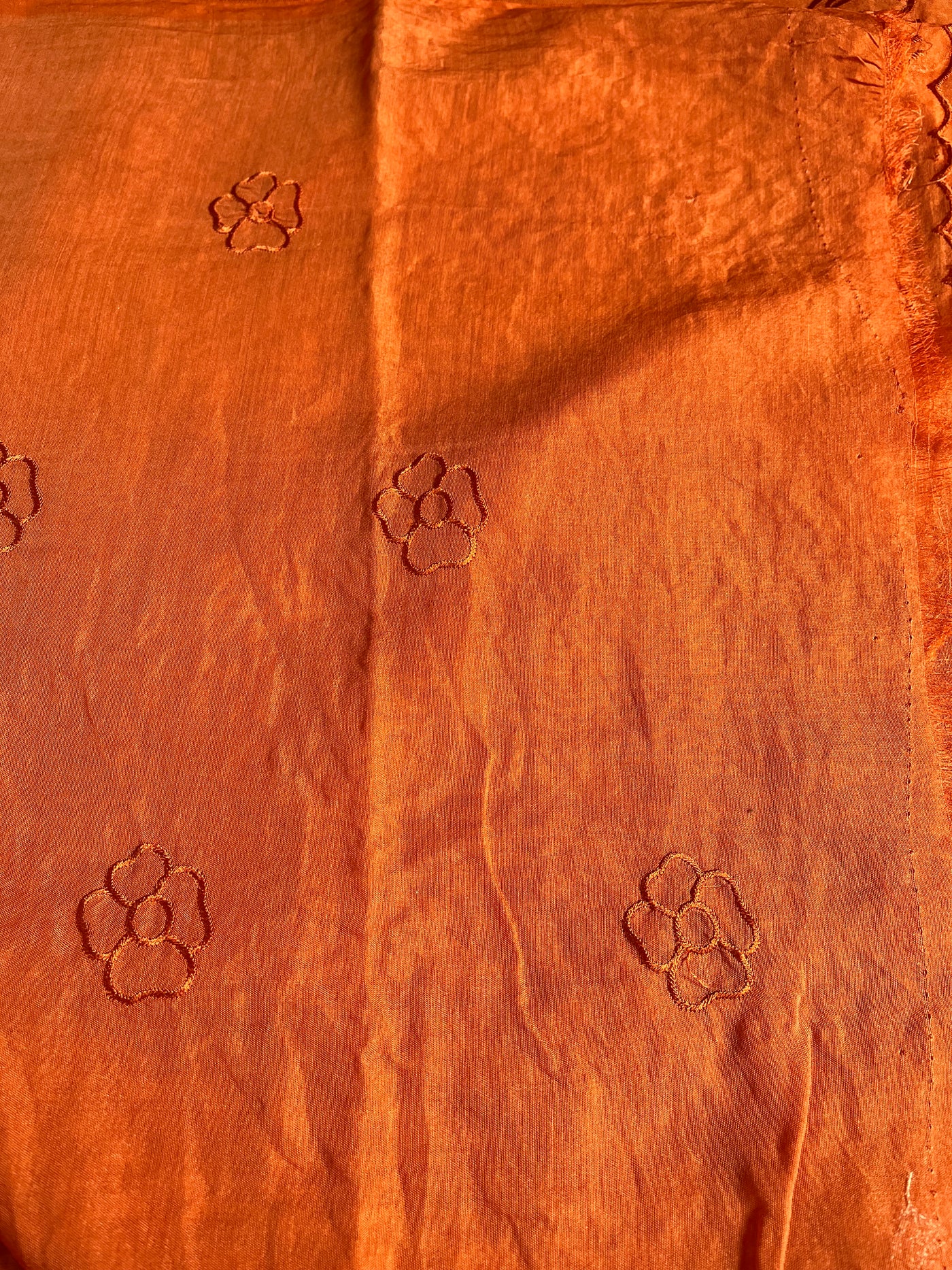 NARANGI : PARTYWEAR  PURE SILK-EXCEL SAREE WITH THREAD EMBROIDERY.