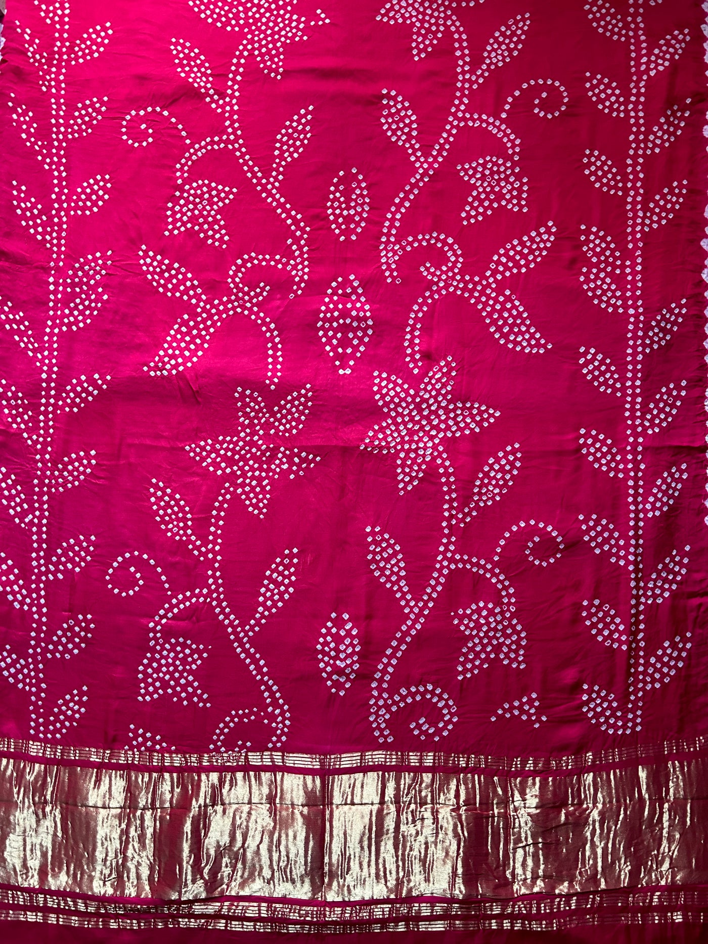 Kanistha: Handmade Designer Bandhani Modal Silk Tissue Pallu Saree