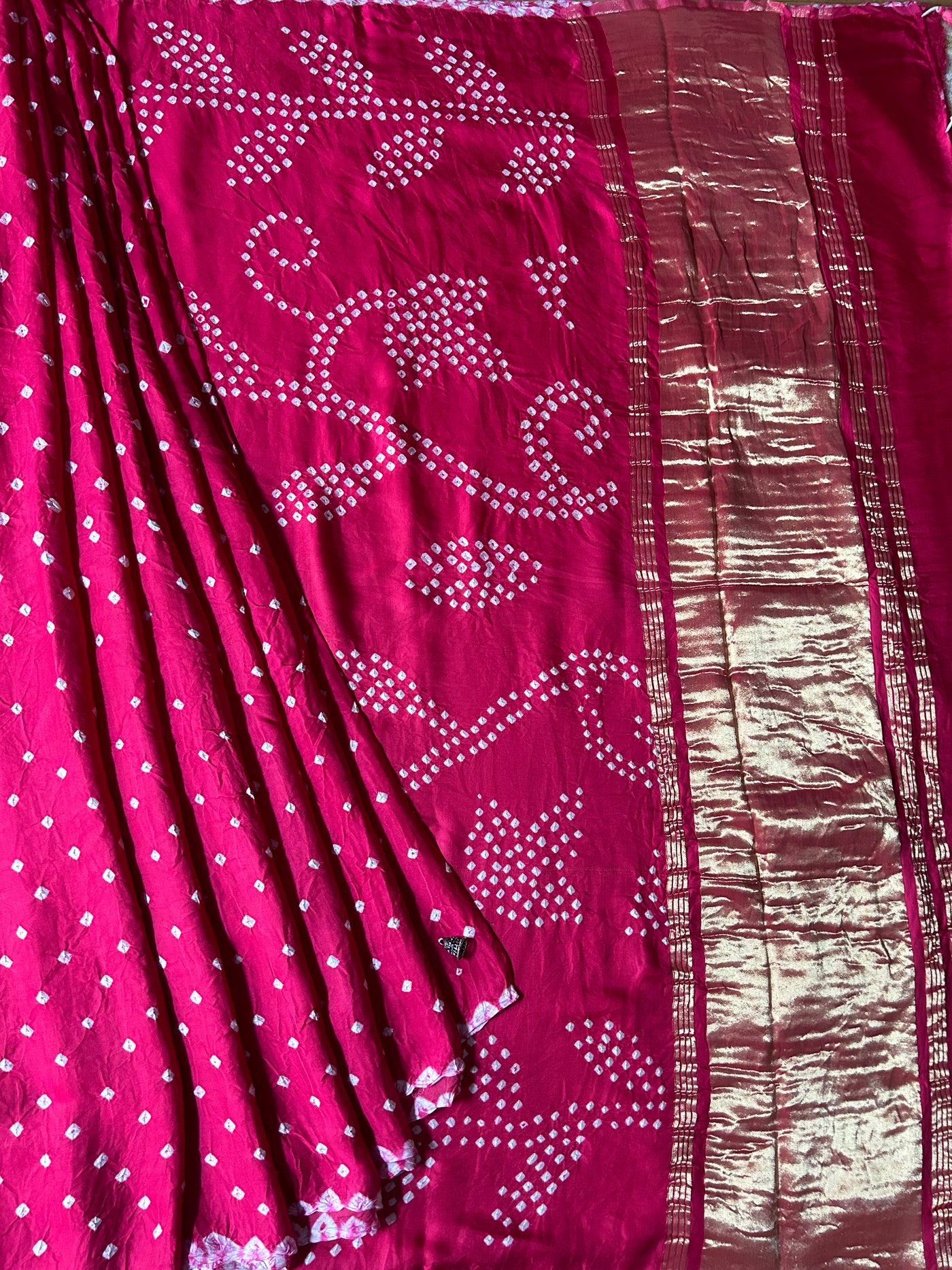 Kanistha: Handmade Designer Bandhani Modal Silk Tissue Pallu Saree