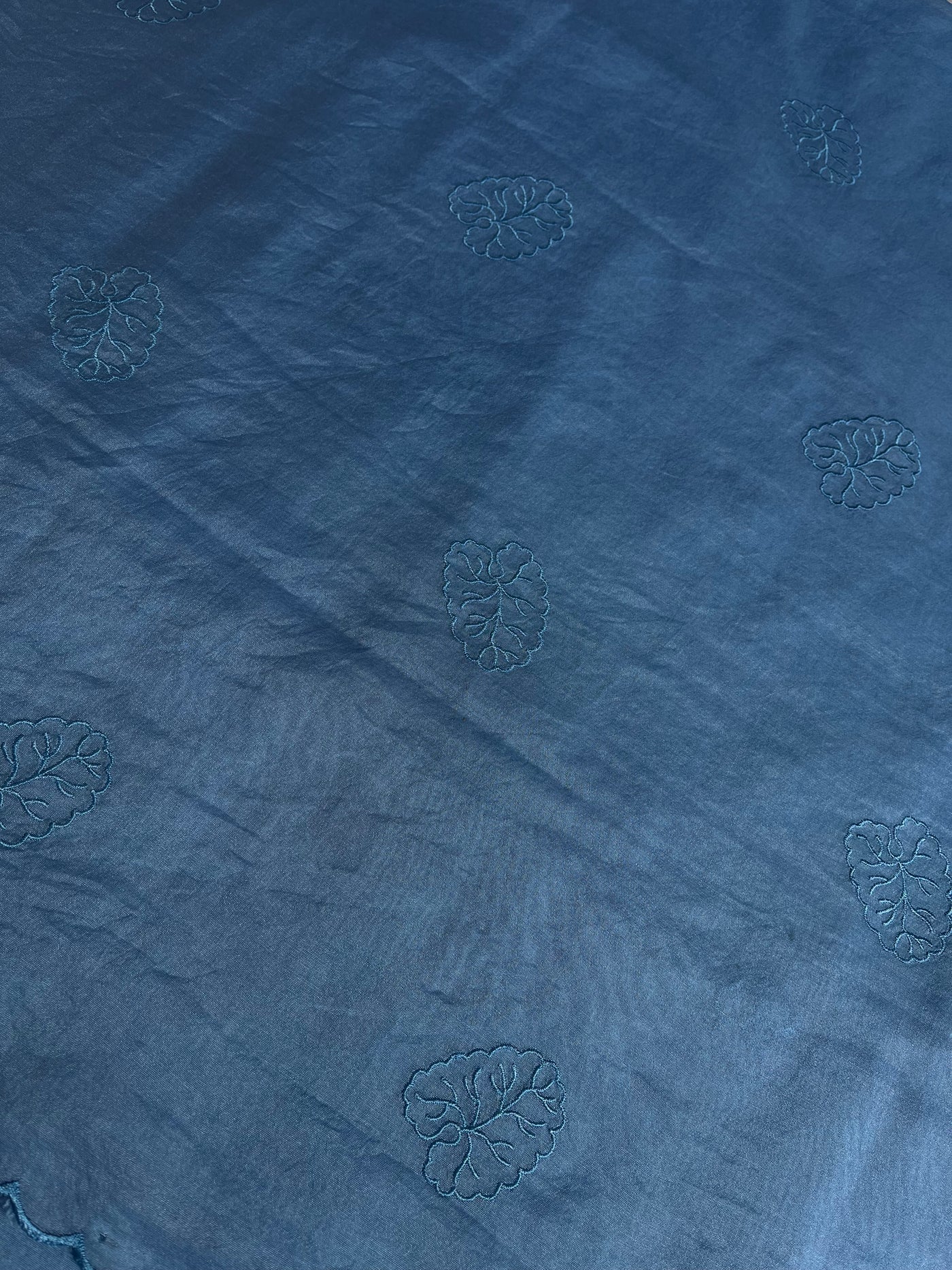 KANCHAN : INDIGO,PARTYWEAR  PURE SILK-EXCEL SAREE WITH THREAD EMBROIDERY.