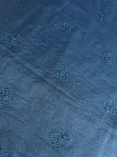 KANCHAN : INDIGO,PARTYWEAR  PURE SILK-EXCEL SAREE WITH THREAD EMBROIDERY.