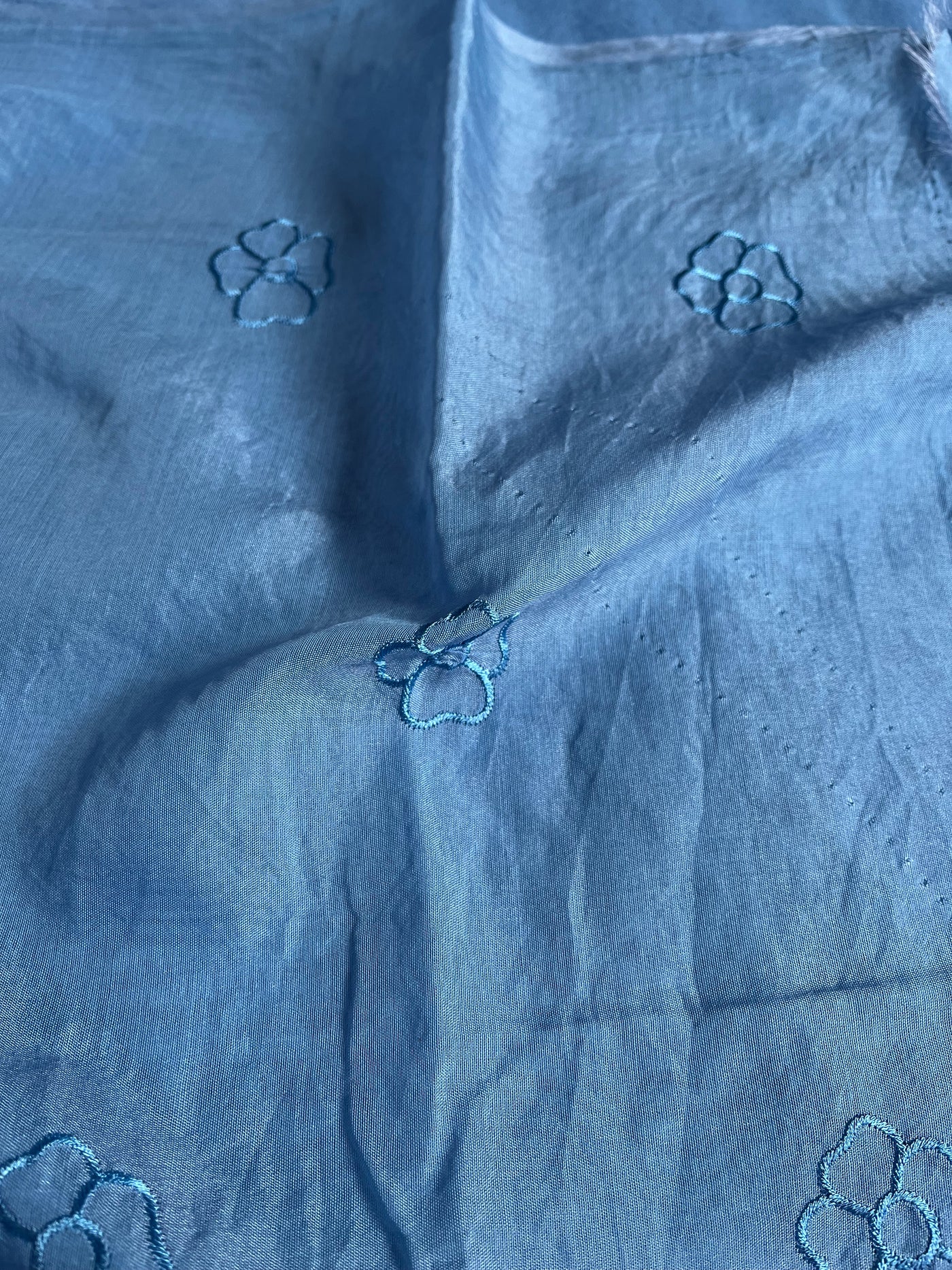 KANCHAN : INDIGO,PARTYWEAR  PURE SILK-EXCEL SAREE WITH THREAD EMBROIDERY.