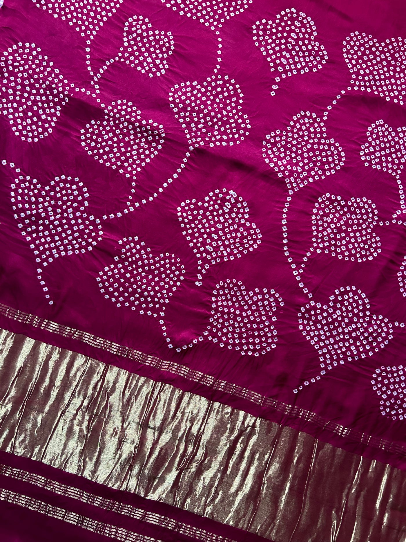 Damyanti: Handmade Designer Bandhani Modal Silk Tissue Pallu Saree