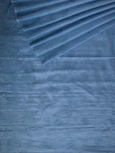 KANCHAN : INDIGO,PARTYWEAR  PURE SILK-EXCEL SAREE WITH THREAD EMBROIDERY.