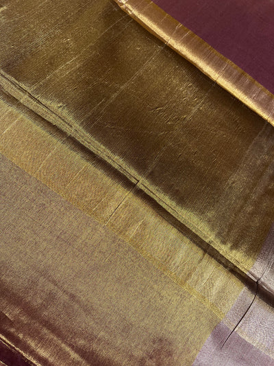 MOHINI :GOLDEN, DESIGNER PARTY WEAR TISSUE SILK SAREE