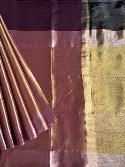 MOHINI :GOLDEN, DESIGNER PARTY WEAR TISSUE SILK SAREE