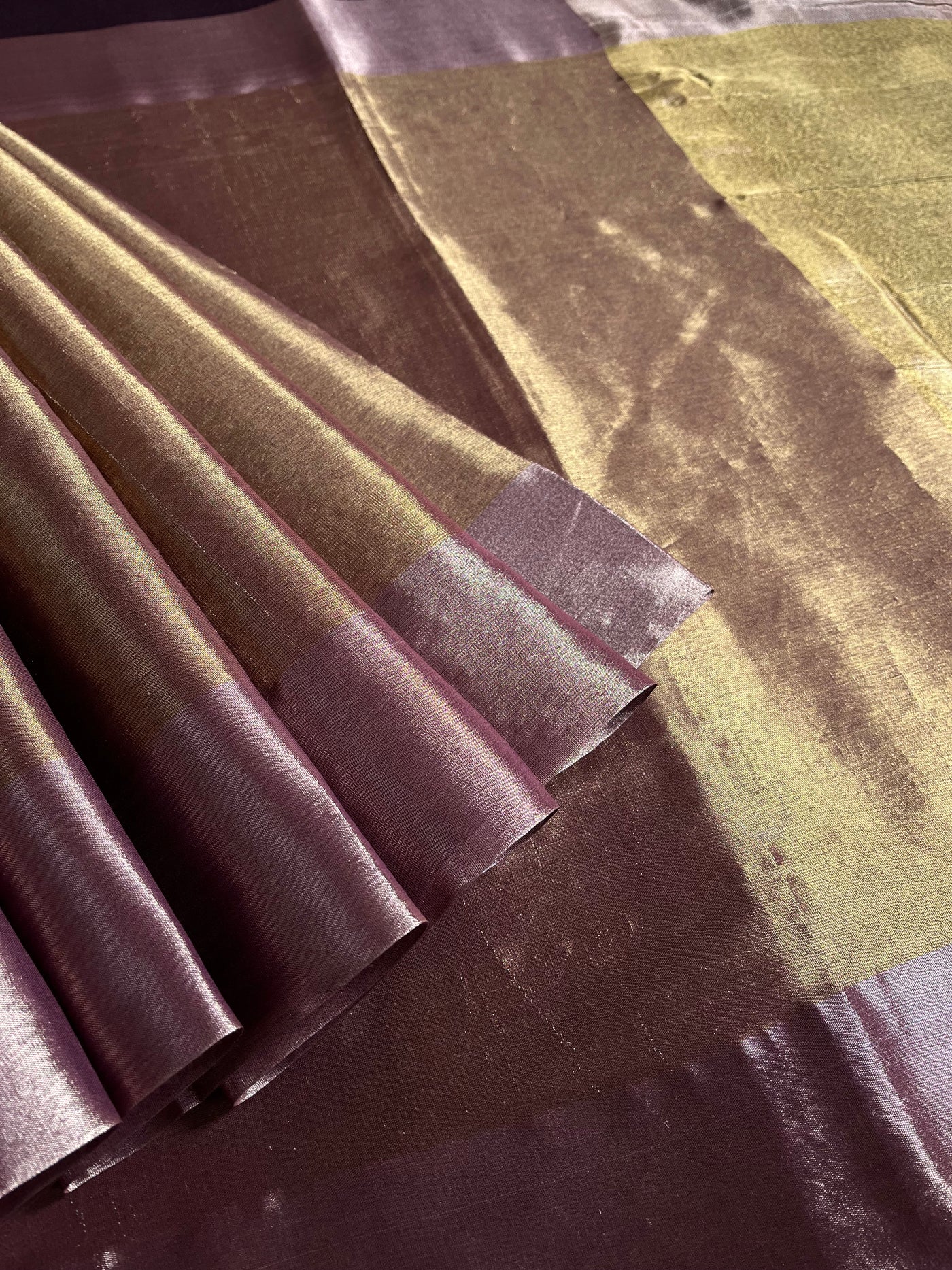 MOHINI :GOLDEN, DESIGNER PARTY WEAR TISSUE SILK SAREE