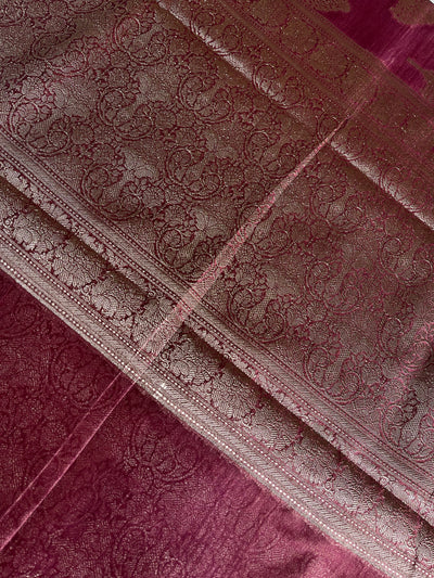 NALINI :MAGENTA,WEDDING WEAR BANARASI CHANDERI SILK SAREE