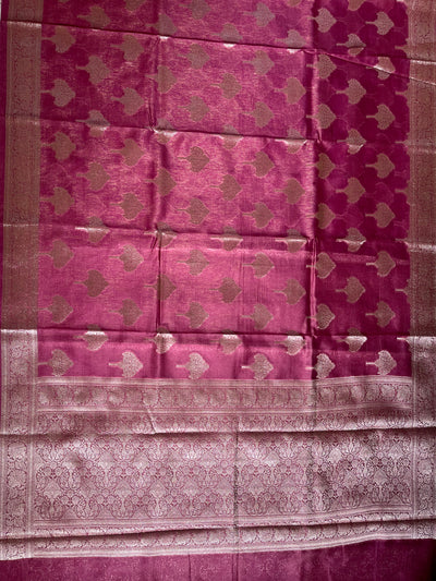 NALINI :MAGENTA,WEDDING WEAR BANARASI CHANDERI SILK SAREE