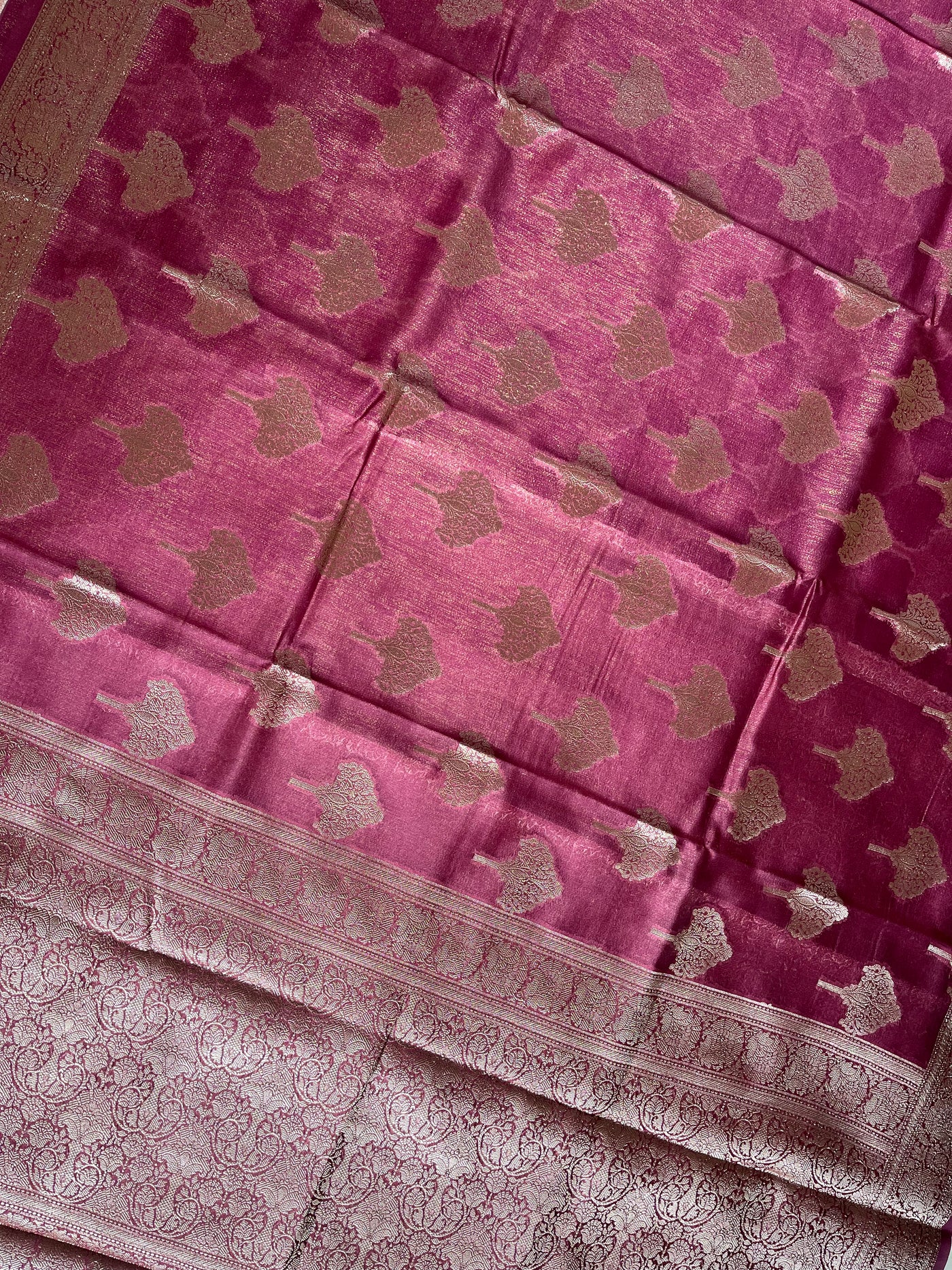 NALINI :MAGENTA,WEDDING WEAR BANARASI CHANDERI SILK SAREE