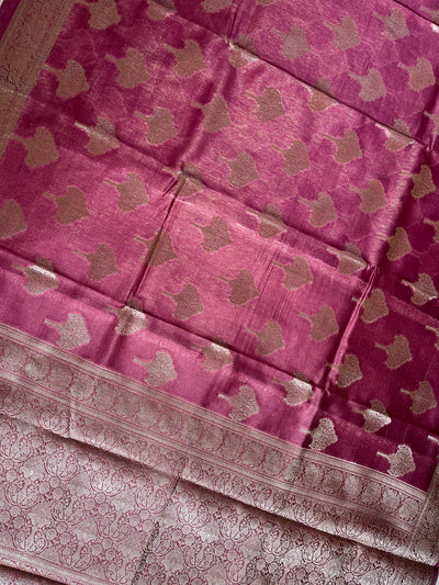 NALINI :MAGENTA,WEDDING WEAR BANARASI CHANDERI SILK SAREE