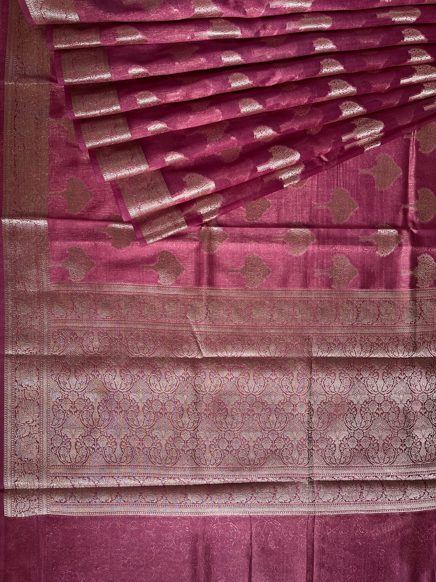 NALINI :MAGENTA,WEDDING WEAR BANARASI CHANDERI SILK SAREE