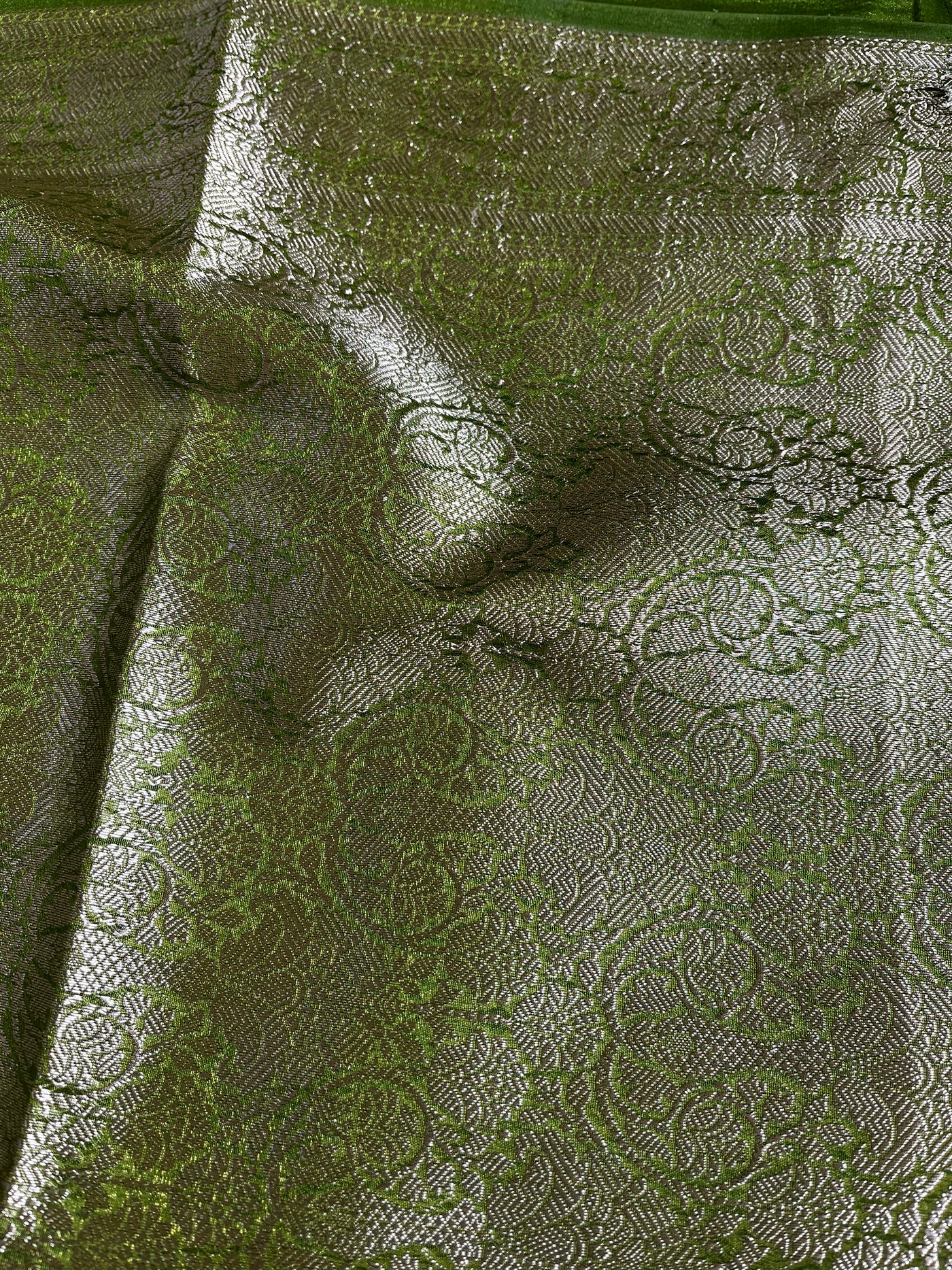 PARIJAT : HEENA GREEN, WEDDING WEAR BANARASI CHANDERI SILK SAREE