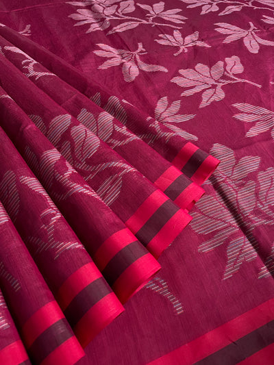 MANDAKINI: PARTYWEAR PURE COTTON-EXCEL JAMDANI INSPIRED SAREE