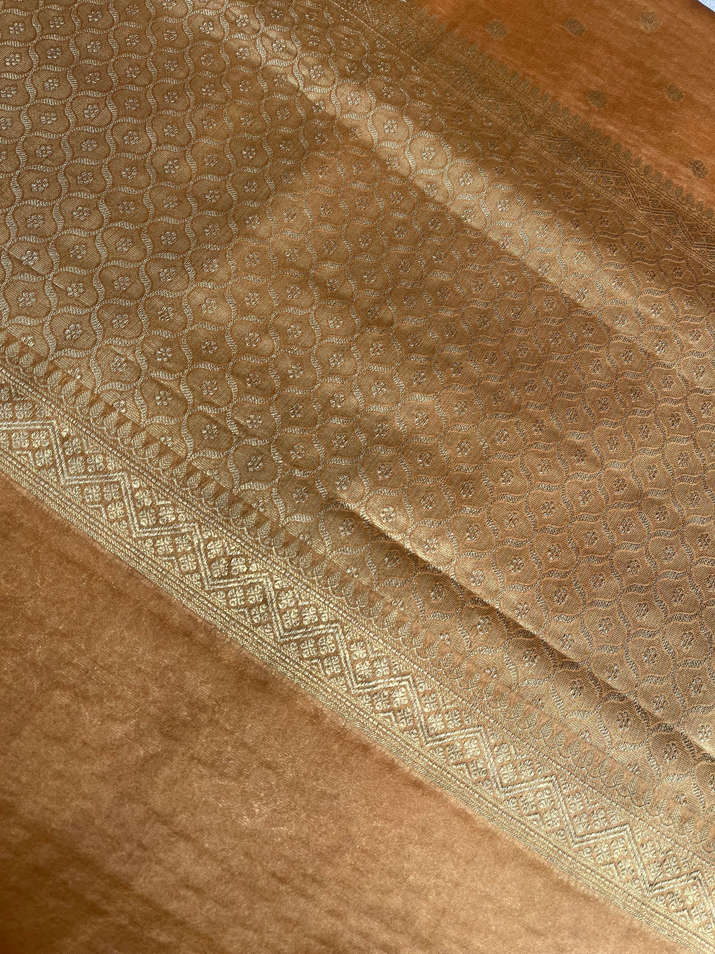 NIYATI: ORANGE PARTYWEAR PURE COTTON-EXCEL JAMDANI INSPIRED SAREE