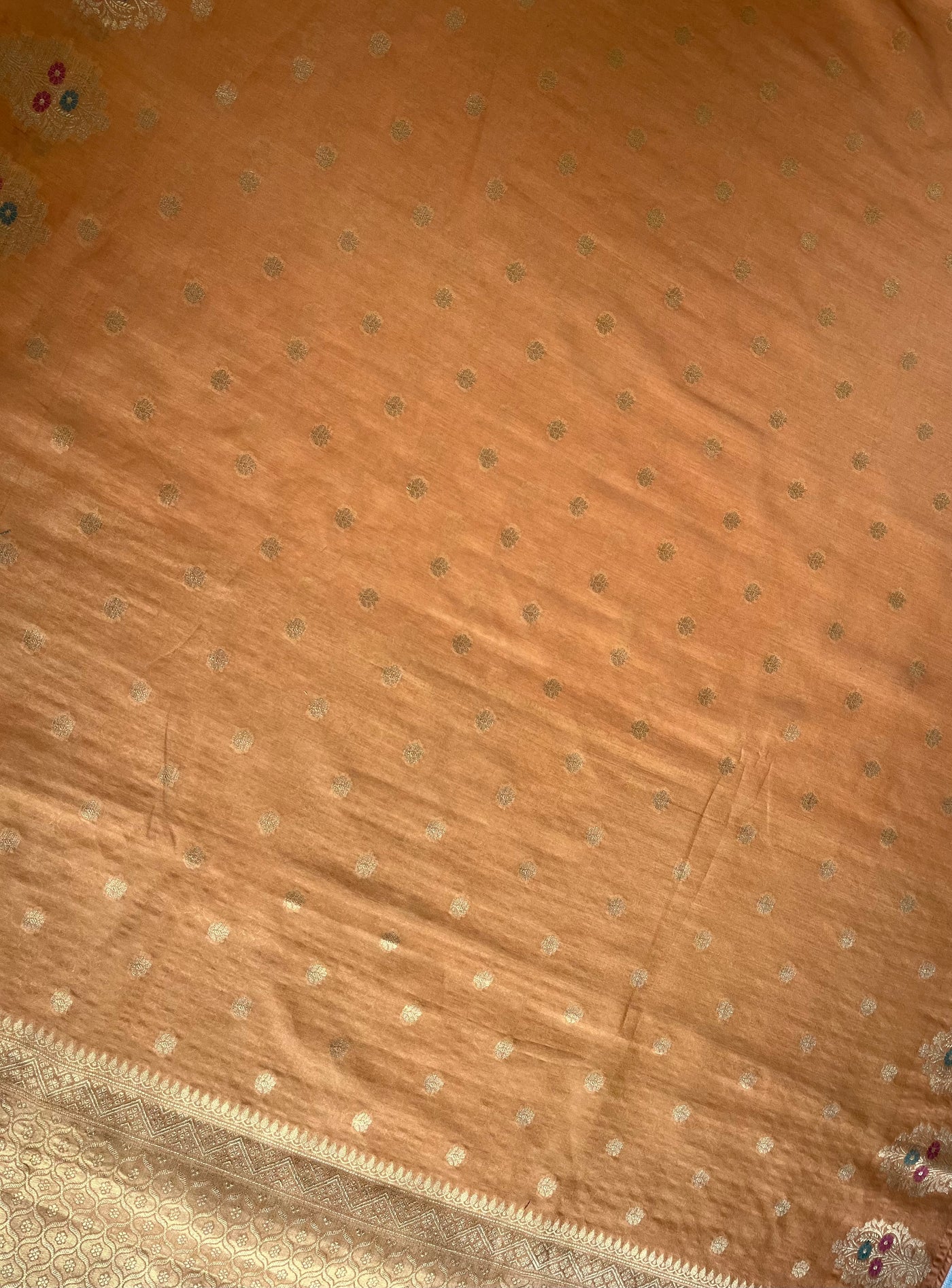 NIYATI: ORANGE PARTYWEAR PURE COTTON-EXCEL JAMDANI INSPIRED SAREE