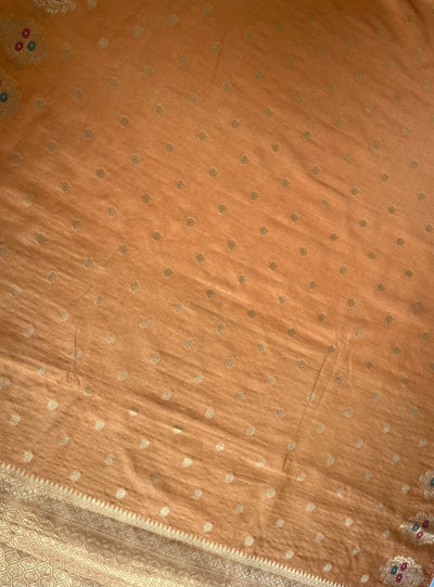 NIYATI: ORANGE PARTYWEAR PURE COTTON-EXCEL JAMDANI INSPIRED SAREE