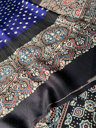 Komal: AJRAKH BANDHEJ MODAL SILK SAREE