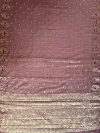 KAMINI: ROSE PINK PARTYWEAR PURE COTTON-EXCEL JAMDANI INSPIRED SAREE