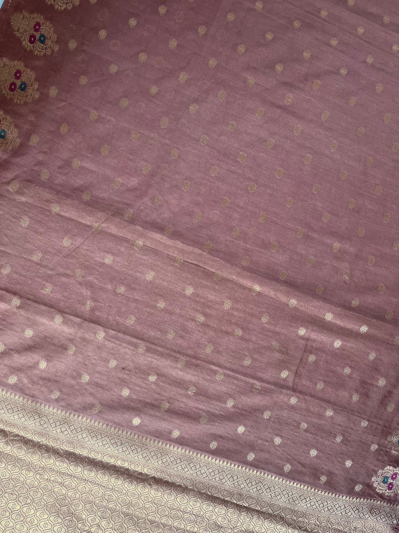 KAMINI: ROSE PINK PARTYWEAR PURE COTTON-EXCEL JAMDANI INSPIRED SAREE