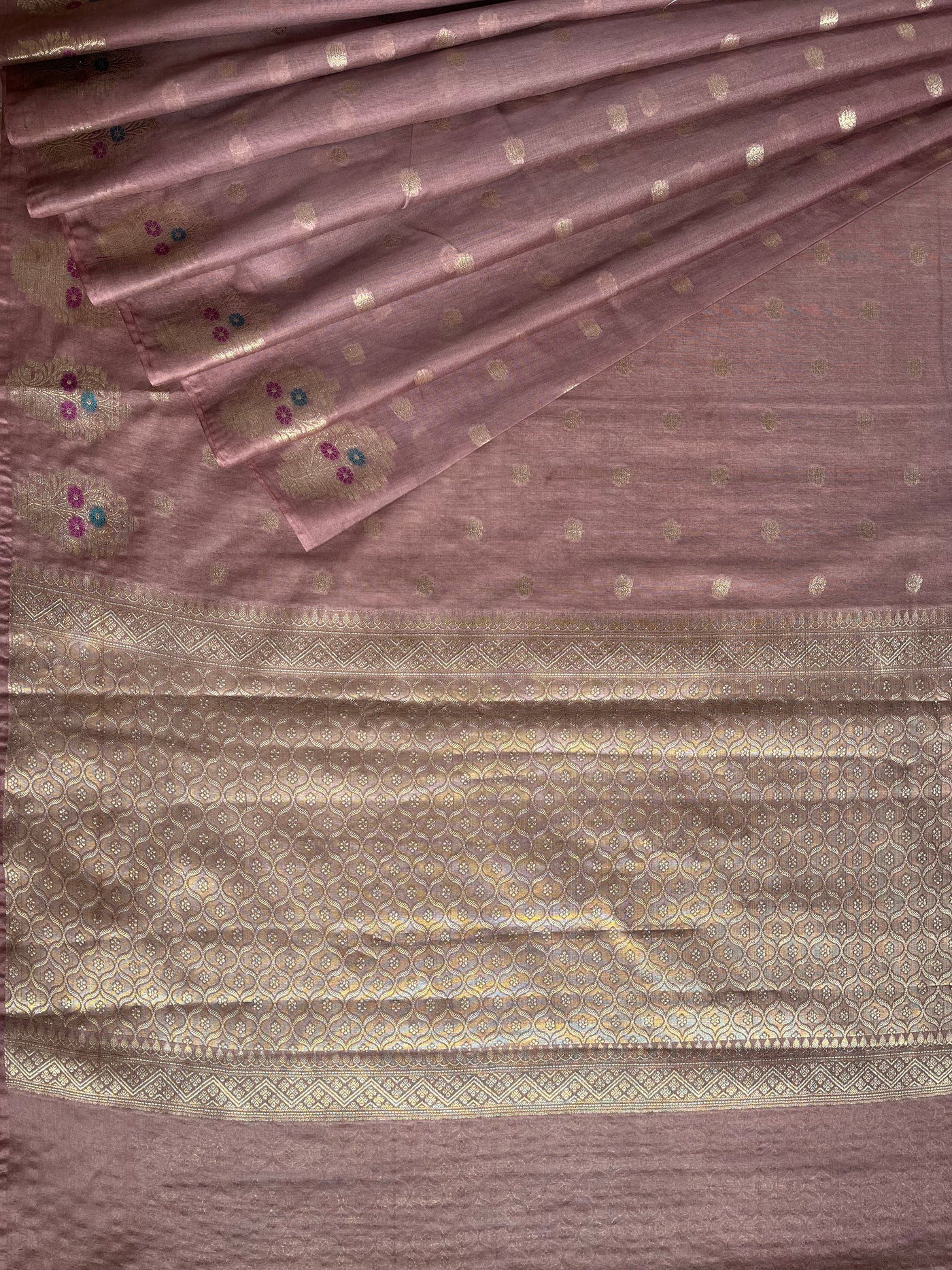 KAMINI: ROSE PINK PARTYWEAR PURE COTTON-EXCEL JAMDANI INSPIRED SAREE