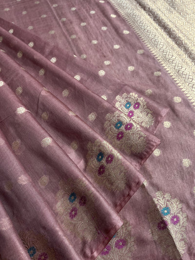 KAMINI: ROSE PINK PARTYWEAR PURE COTTON-EXCEL JAMDANI INSPIRED SAREE