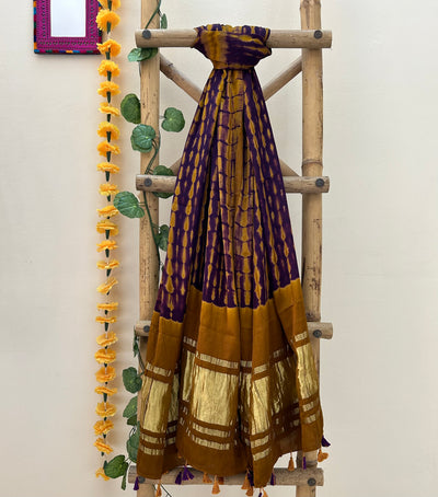 Honey popsicles:Handmade tie&dye modal silk tissue dupatta