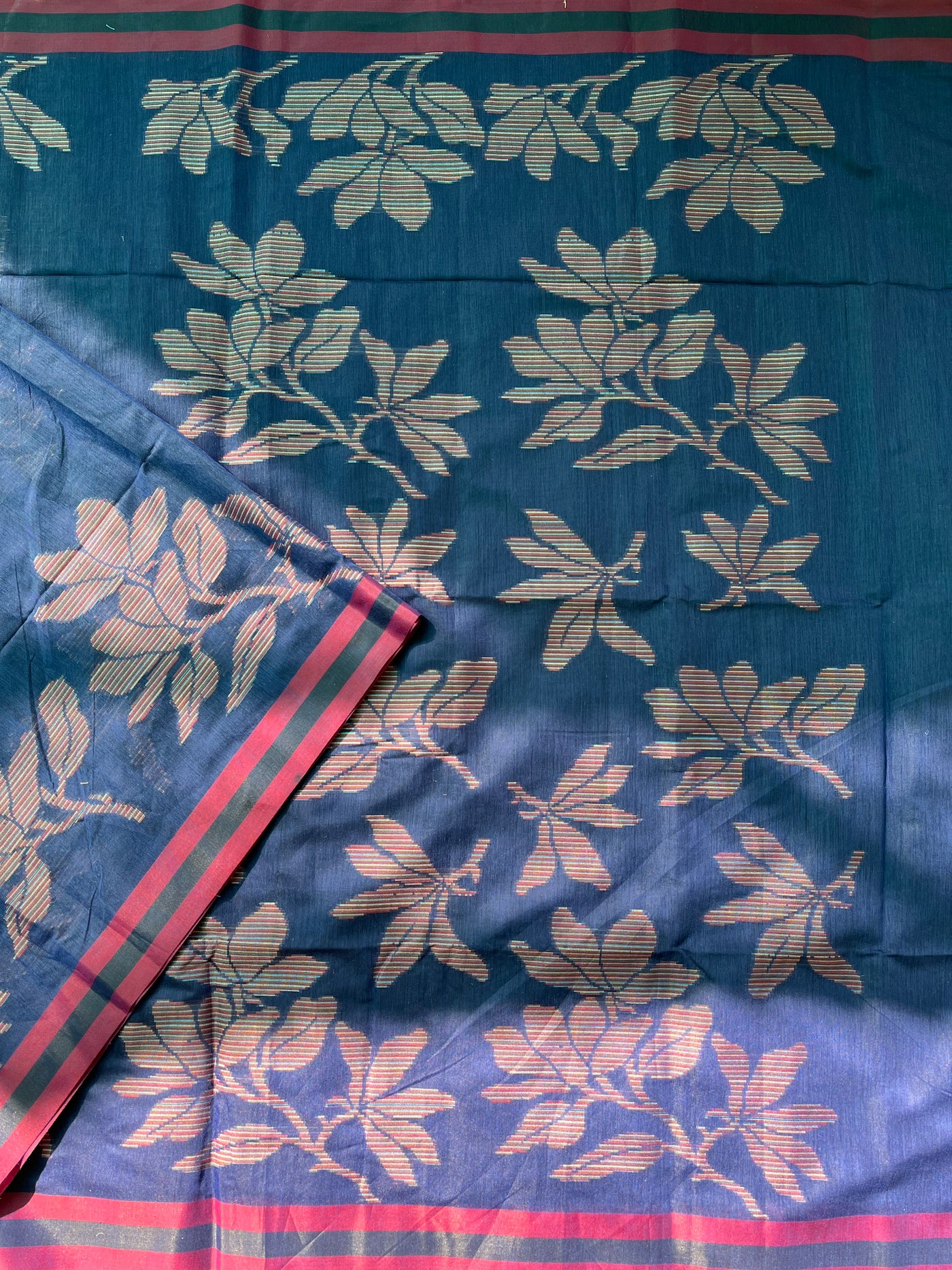 DAMINI: VIOLET, PARTYWEAR PURE COTTON-EXCEL JAMDANI INSPIRED SAREE