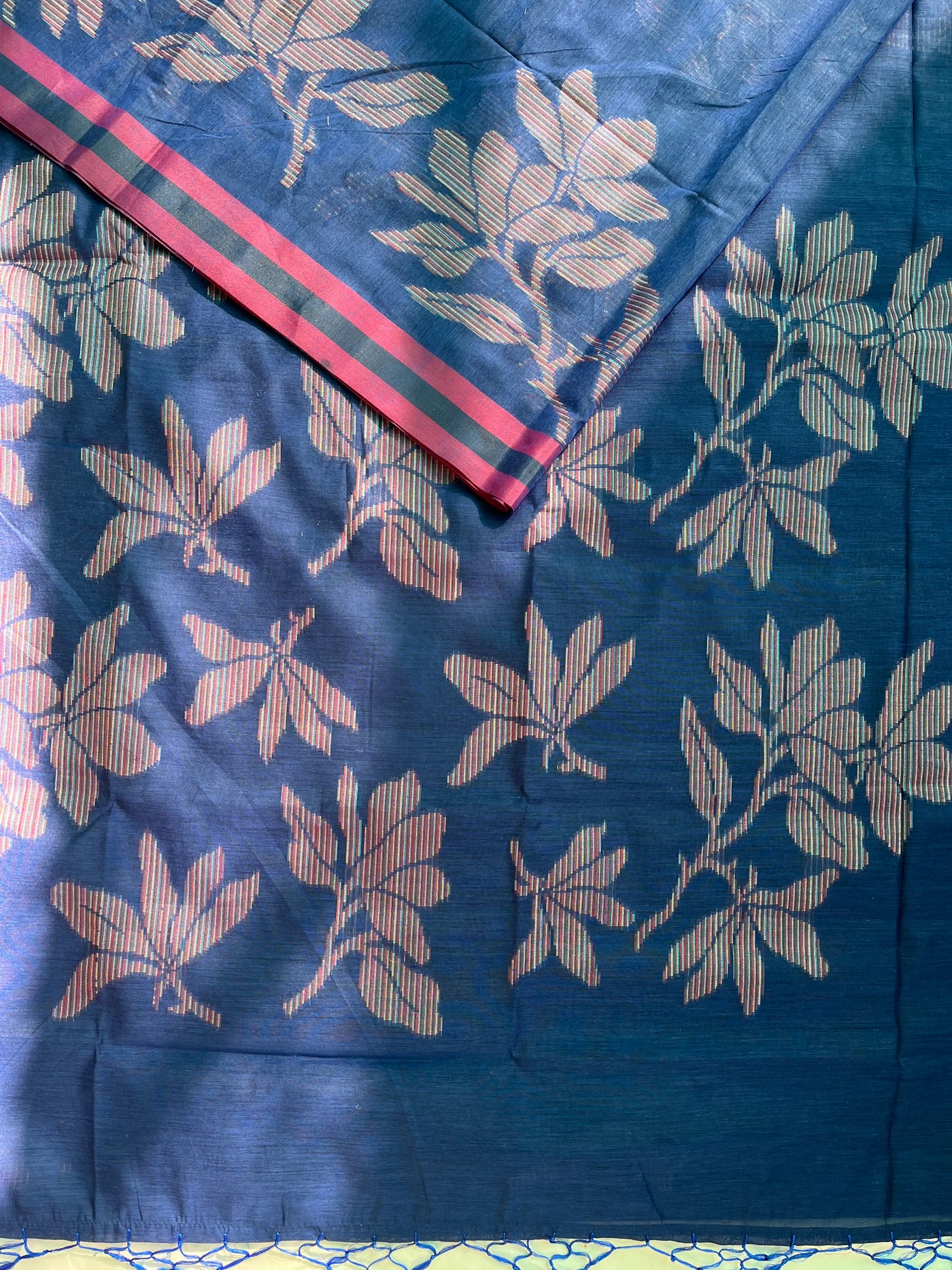 DAMINI: VIOLET, PARTYWEAR PURE COTTON-EXCEL JAMDANI INSPIRED SAREE