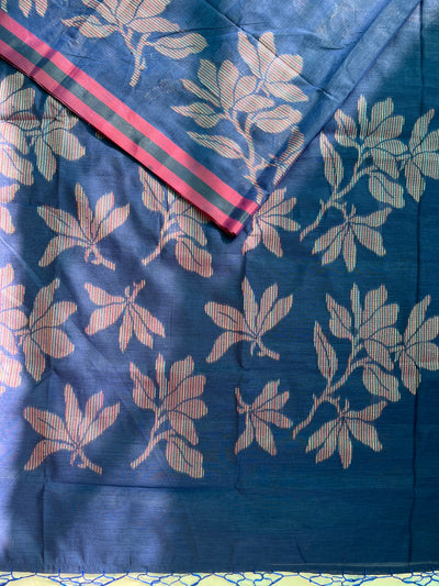 DAMINI: VIOLET, PARTYWEAR PURE COTTON-EXCEL JAMDANI INSPIRED SAREE