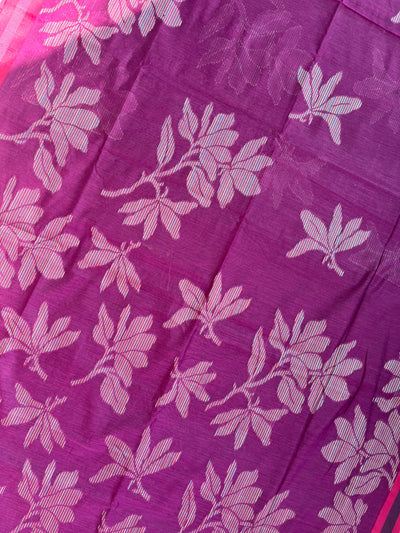 SHAKUNTALA: MAGENTA PARTYWEAR PURE COTTON-EXCEL JAMDANI INSPIRED SAREE