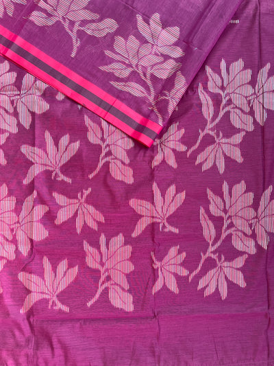 SHAKUNTALA: MAGENTA PARTYWEAR PURE COTTON-EXCEL JAMDANI INSPIRED SAREE