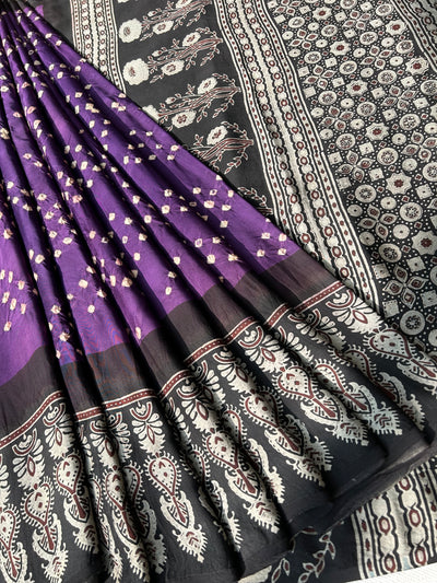 Ritu: AJRAKH BANDHEJ MODAL SILK SAREE