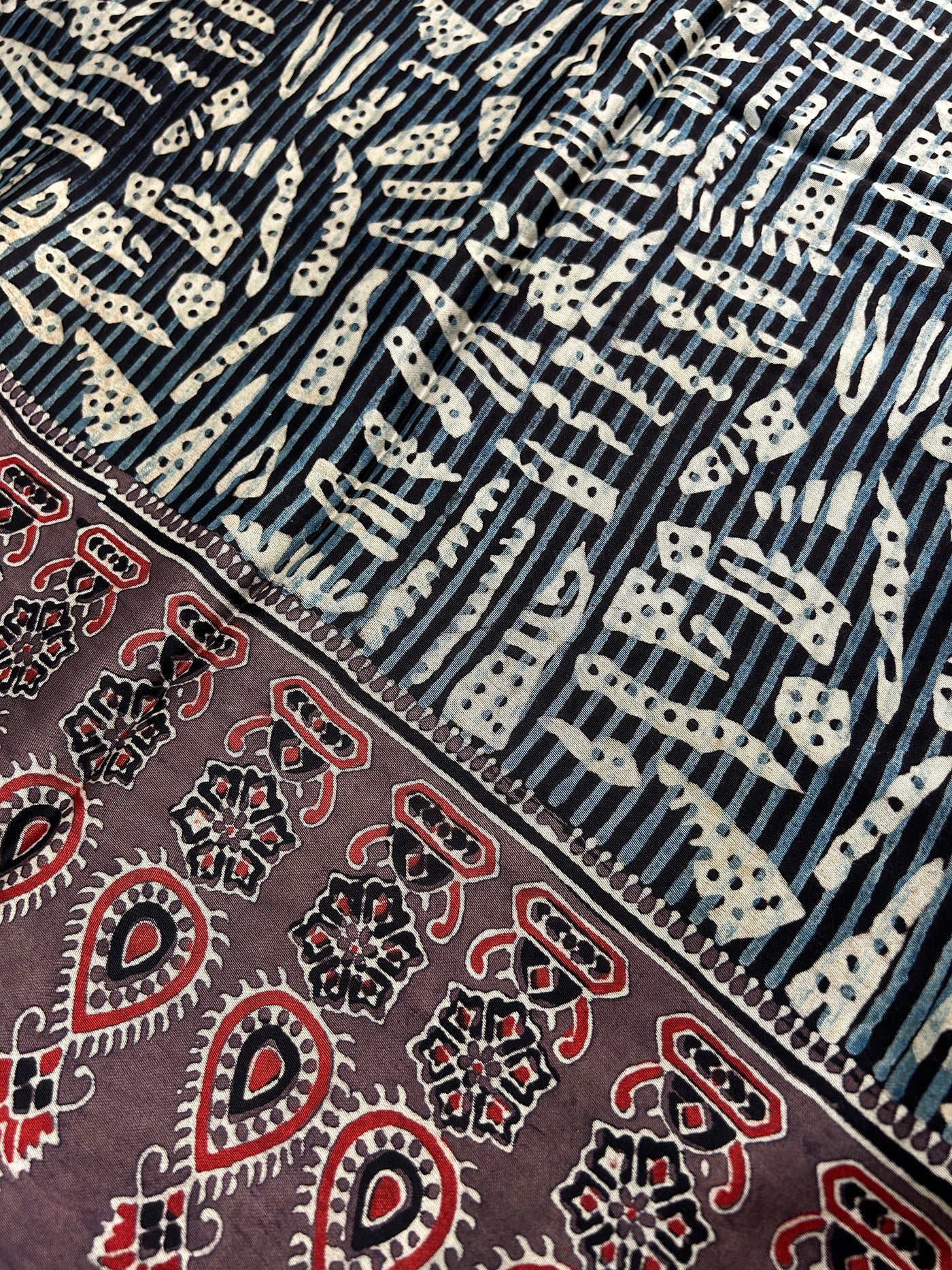 SHEHNAI: MODAL SILK TISSUE Meenakari AJRAKH