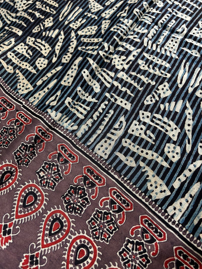 SHEHNAI: MODAL SILK TISSUE Meenakari AJRAKH