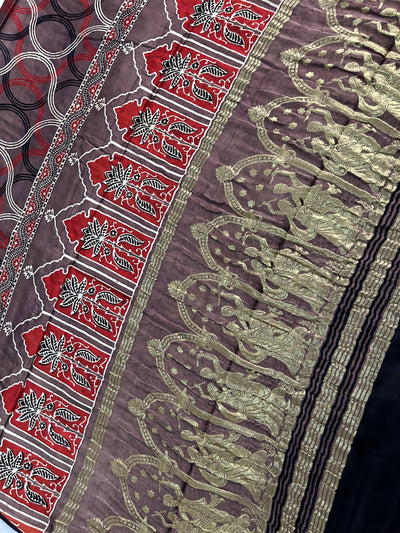 SHEHNAI: MODAL SILK TISSUE Meenakari AJRAKH