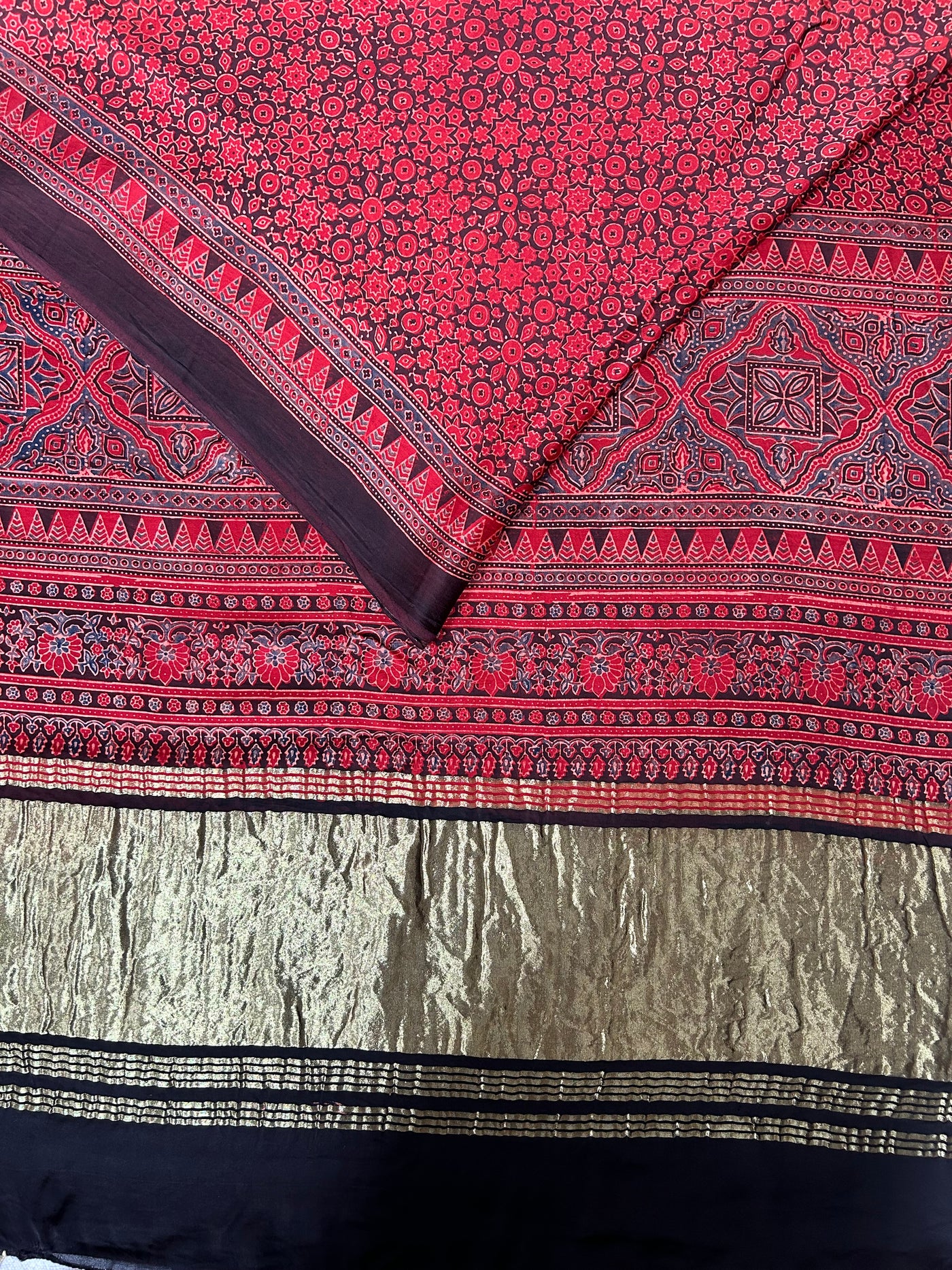 GOPI: MODAL SILK TISSUE AJRAKH