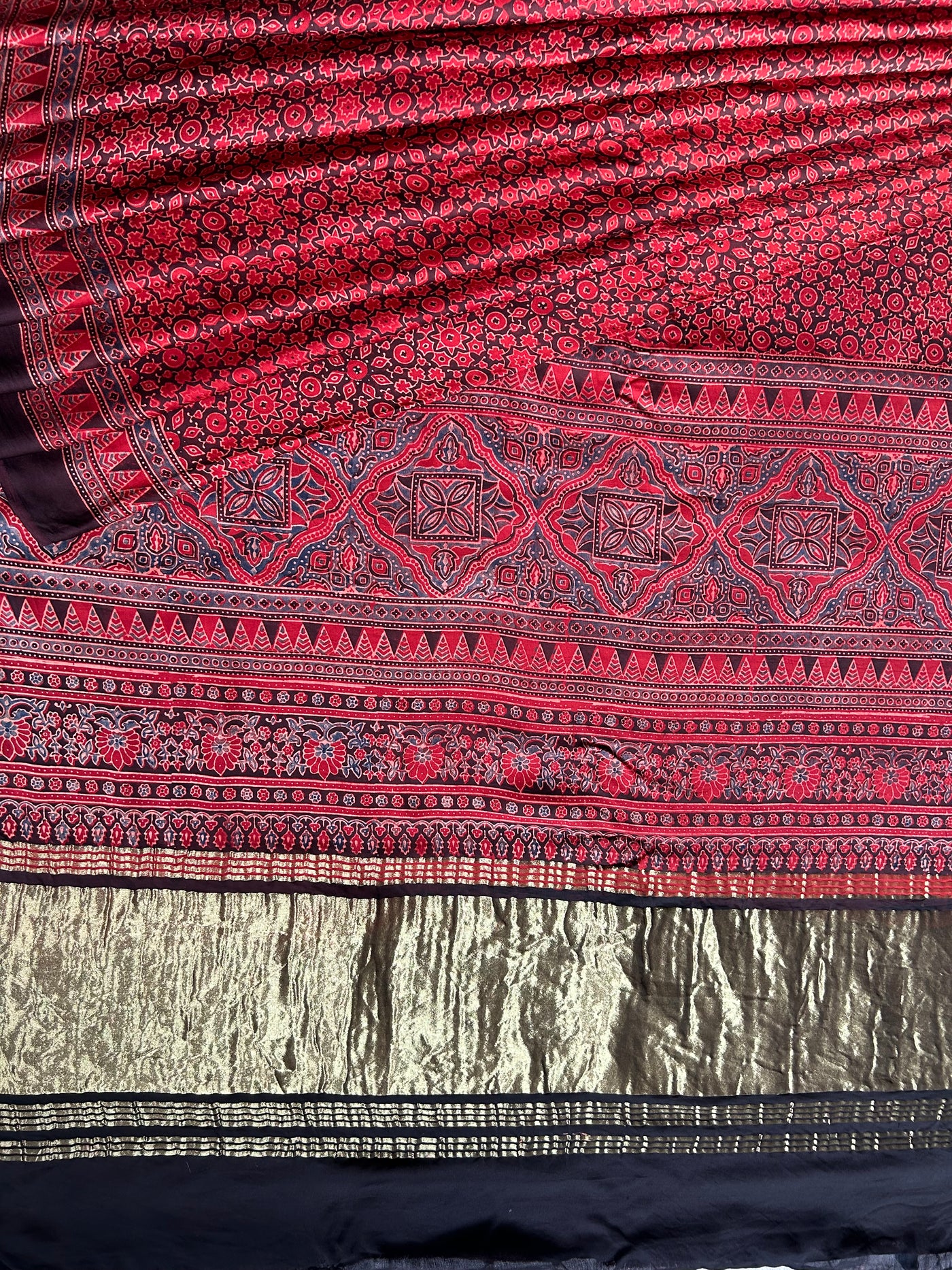 GOPI: MODAL SILK TISSUE AJRAKH