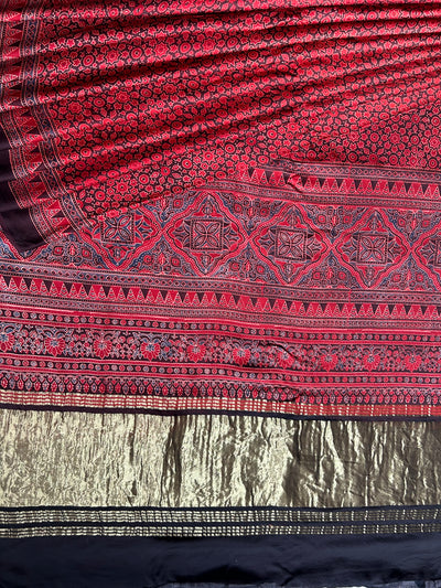 GOPI: MODAL SILK TISSUE AJRAKH
