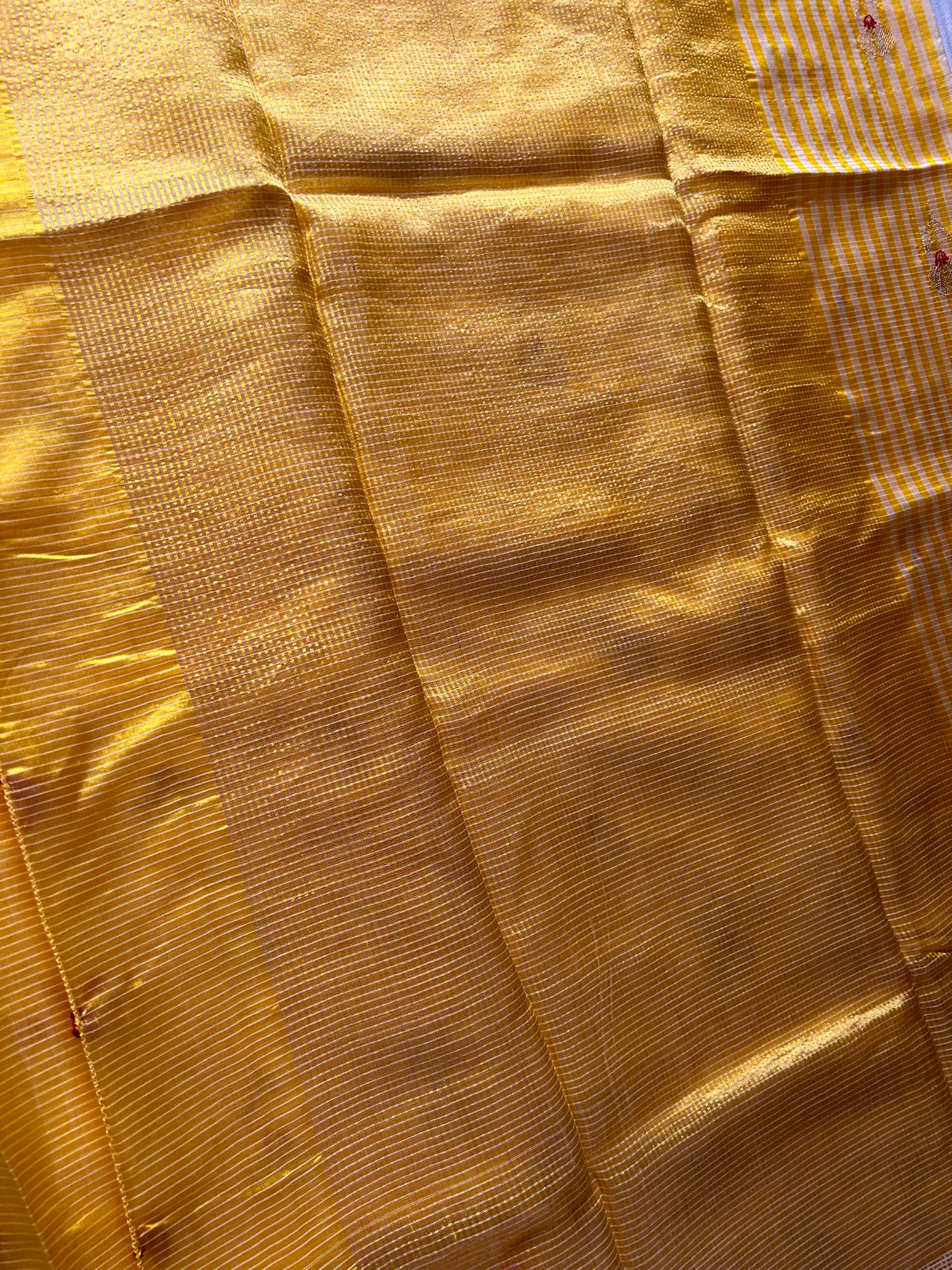 SHAGUN: HANDLOOM PURE SILK CHANDERI SAREE WITH EK NALIYA BOOTA