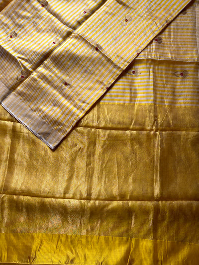 SHAGUN: HANDLOOM PURE SILK CHANDERI SAREE WITH EK NALIYA BOOTA