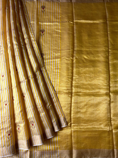 SHAGUN: HANDLOOM PURE SILK CHANDERI SAREE WITH EK NALIYA BOOTA