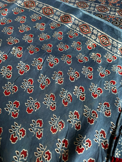 Surabhi :MADDER, HAND BLOCK AJRAKH MODAL SILK SAREE