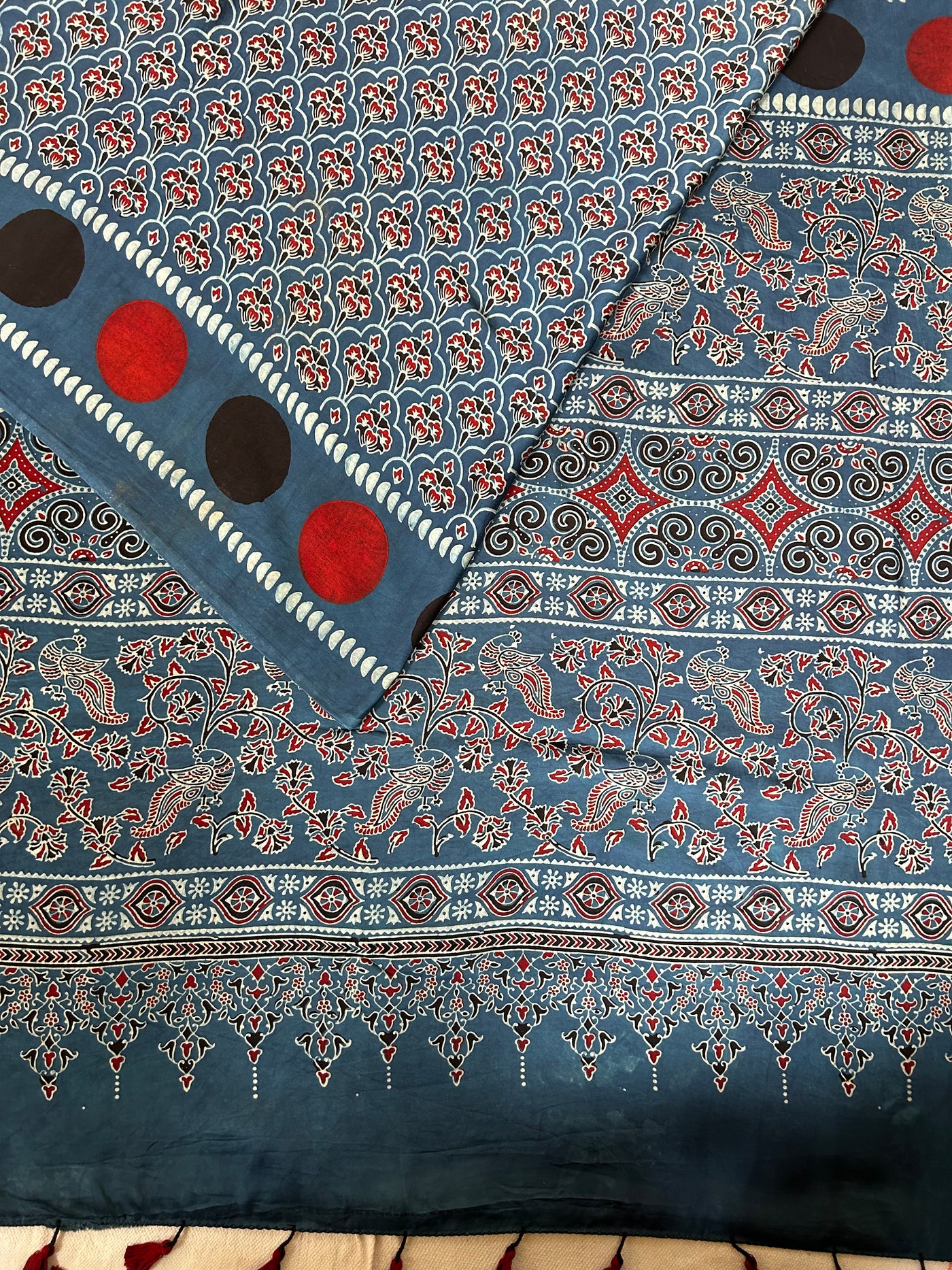 Surabhi :MADDER, HAND BLOCK AJRAKH MODAL SILK SAREE