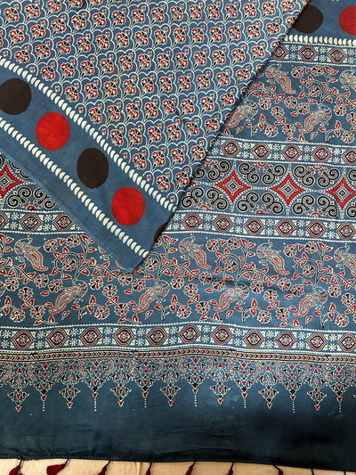 Surabhi :MADDER, HAND BLOCK AJRAKH MODAL SILK SAREE