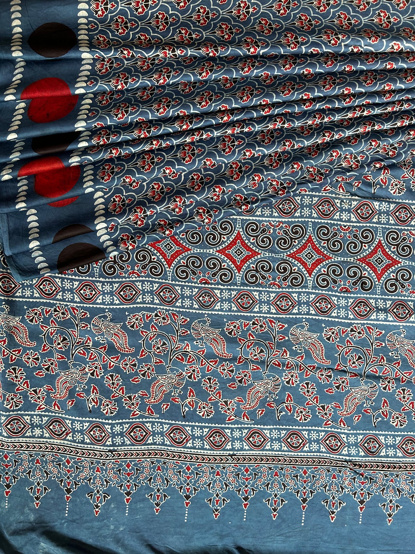 Surabhi :MADDER, HAND BLOCK AJRAKH MODAL SILK SAREE