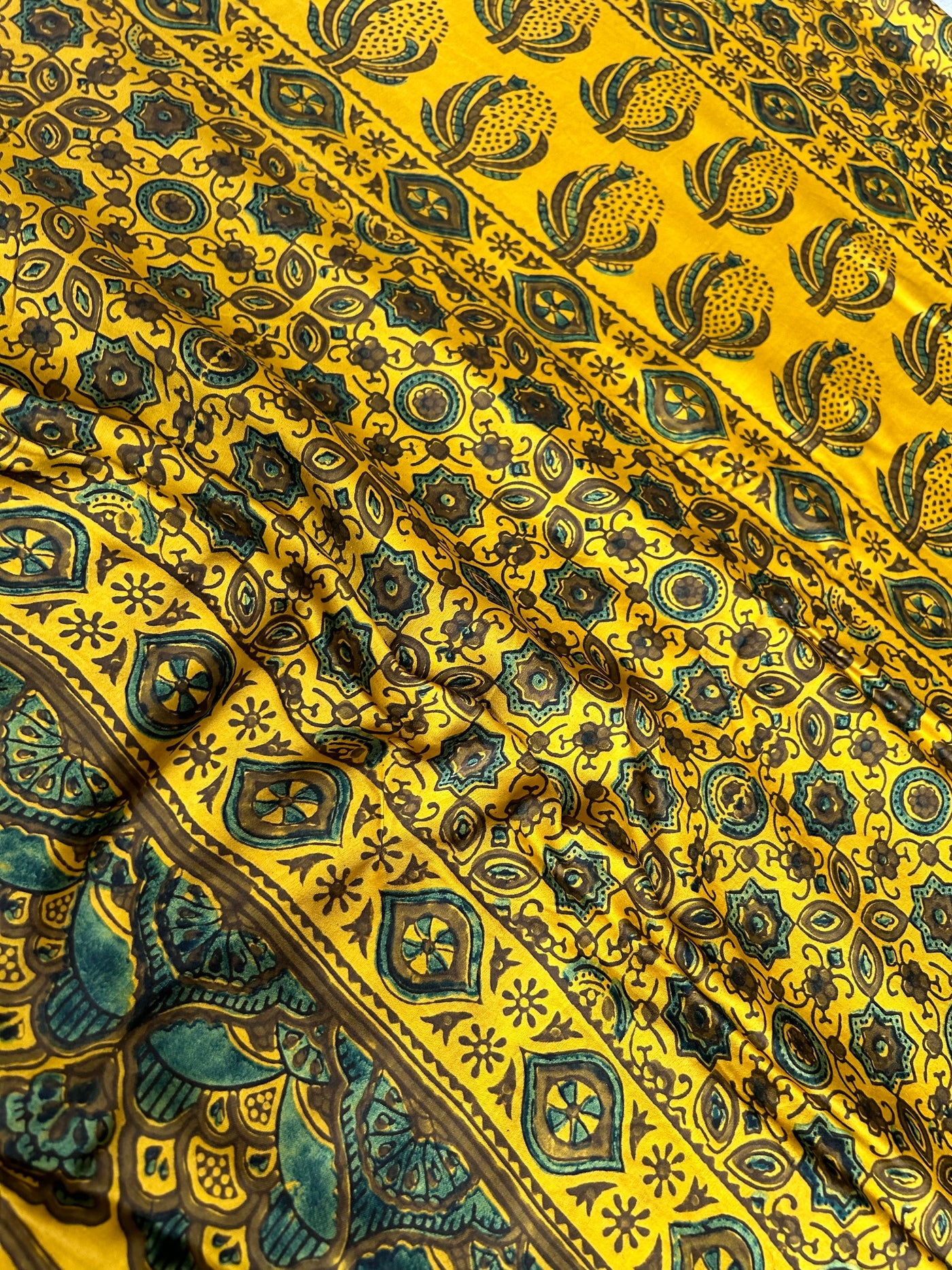 Adira: HANDBLOCK AJRAKH MODAL SILK SAREE