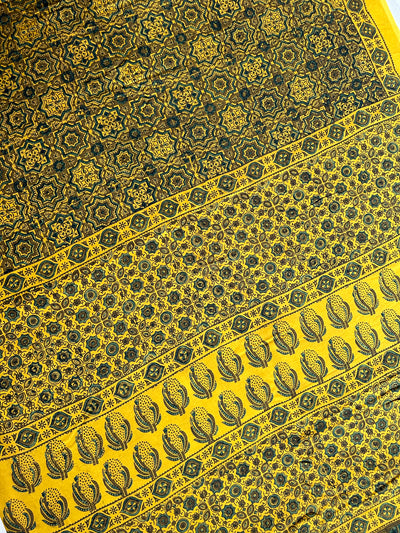 Adira: HANDBLOCK AJRAKH MODAL SILK SAREE